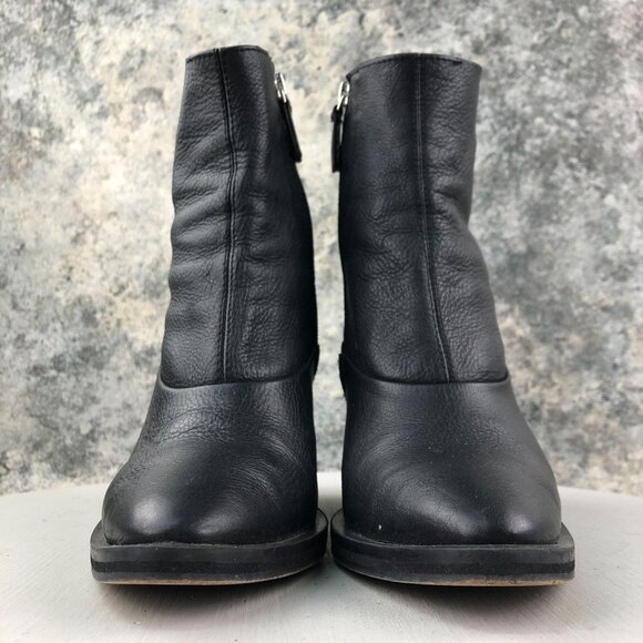 Topshop Women's Size 36** Soft Black Leather High Heel Side Zip Ankle Boots - Picture 2 of 16